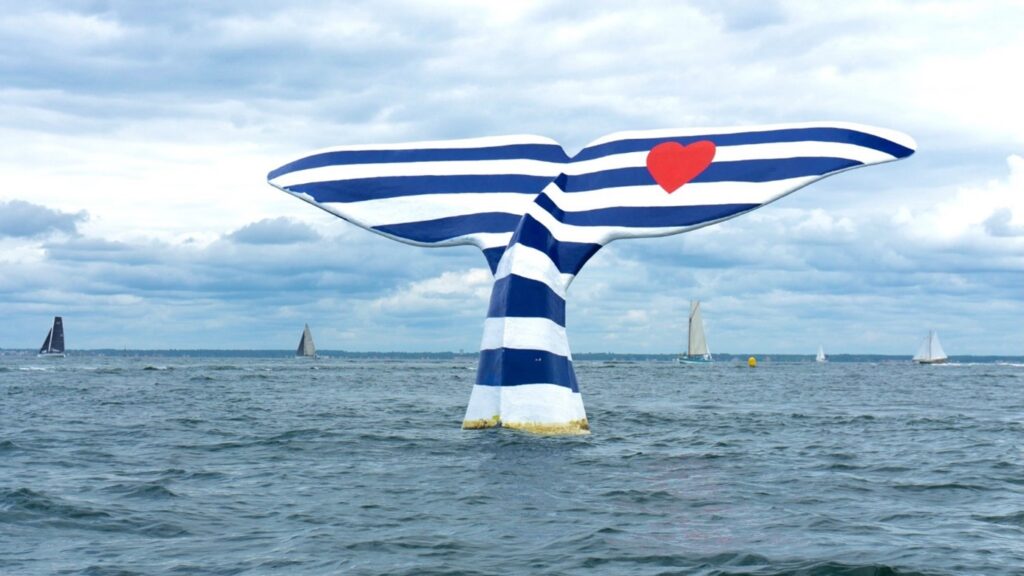 Poster « Queue De Baleine Dans Les Vagues, Les Amoureux Des Baleines Orques Sauvent Les Animaux Marins Orca Débardeur Dos Nageur Par Kawahaiche